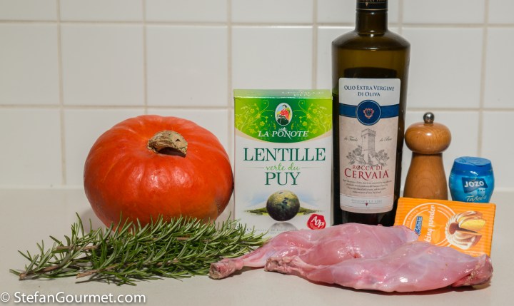 Roasted Pumpkin, Lentils, and Rabbit with Rosemary – Stefan's Gourmet Blog